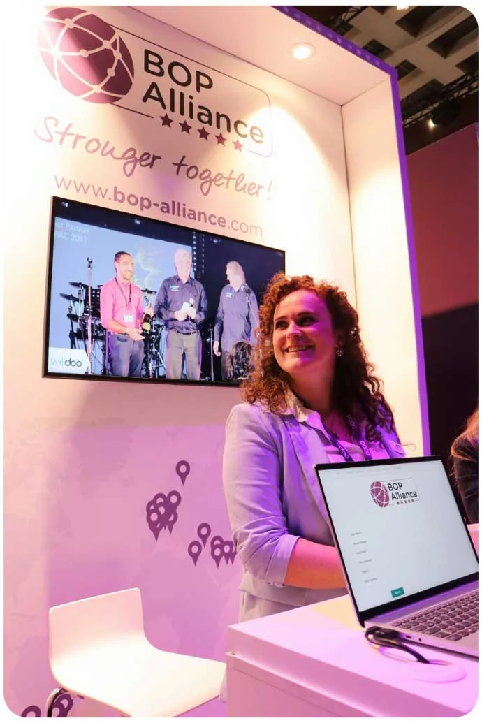 The BOP Alliance stand at an Odoo event