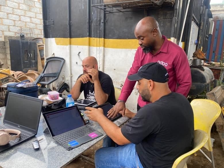 Growth Stack consultants working with a manufacturing client team